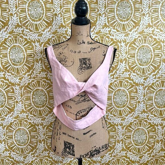 NWOT Bec & Bridge Bonnie Ramie Twist Front Cropped Tank Top in Peony size 10 - Picture 7 of 13